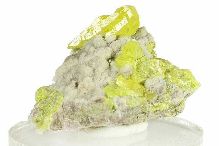 Lemon-Yellow Sulfur Crystal Cluster - Italy #293250